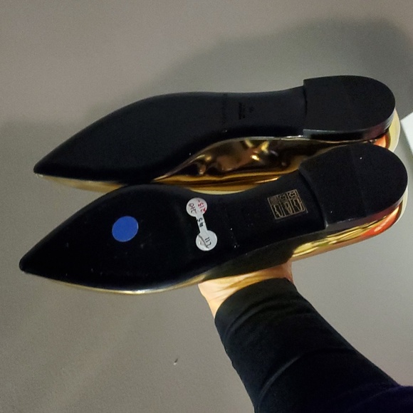 Sz 40 NIB $710 Paco Rabanne metallic pointy ballet flats - Picture 4 of 7